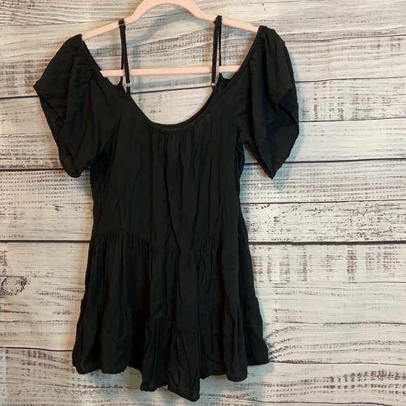 Black Bohemian Embroidered Top Size Small - Picture 4 of 7